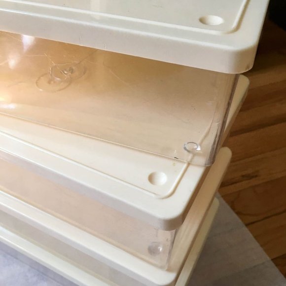 SOLD Vintage Closet Plastic Storage Boxes Set - Picture 3 of 8